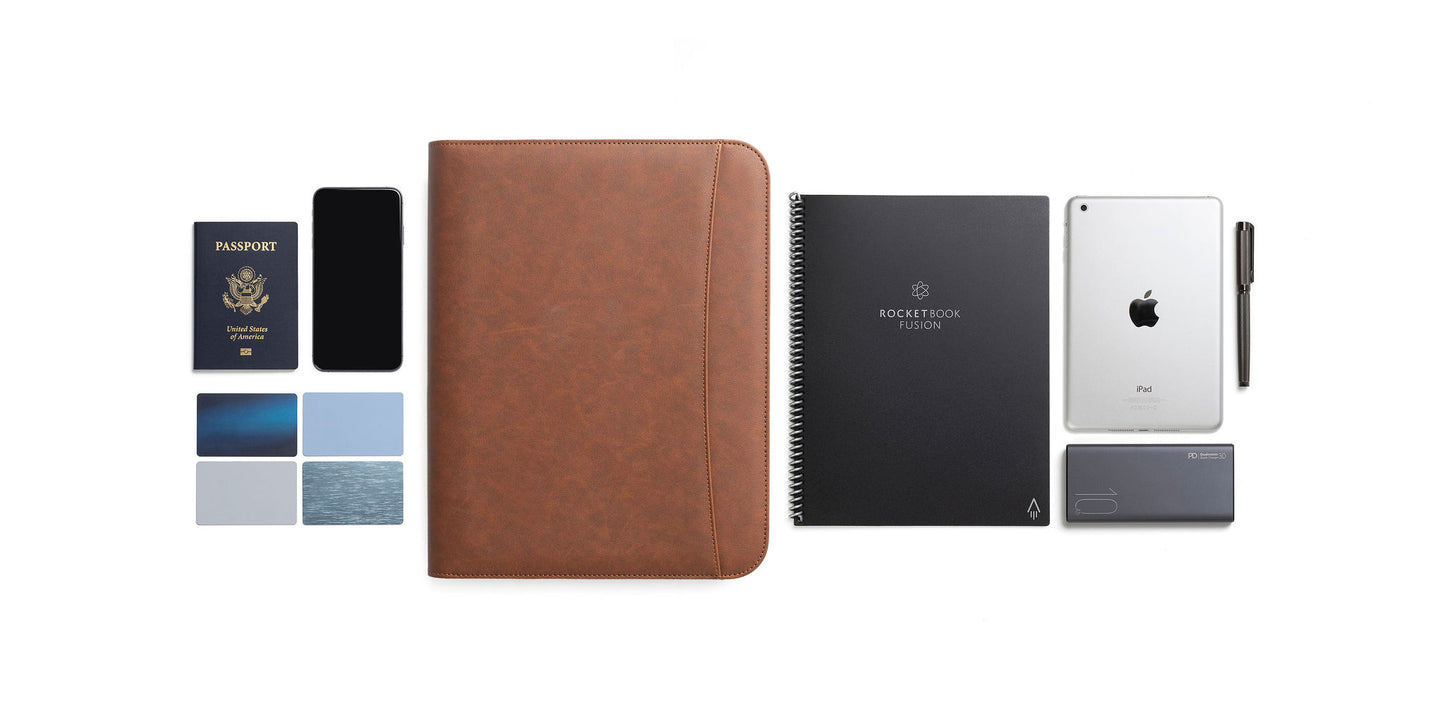 Slim Zippered Leather Portfolio