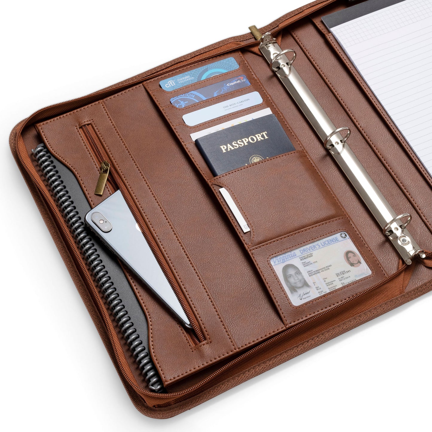 Zippered Portfolio with 1.5 inch 3-Ring Binder